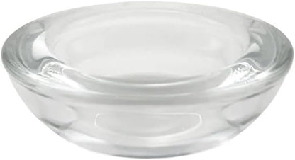 WGV Sturdy Tea Light Votive Candle Holder 3" W, Clear Heavy Thick Chubby Plate Bowl Glass, Small Accent Decor, 1 Pc2
