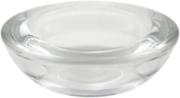 WGV Sturdy Tea Light Votive Candle Holder 3" W, Clear Heavy Thick Chubby Plate Bowl Glass, Small Accent Decor, 1 Pc2