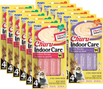 INABA Churu for Cats, Functional, Creamy Lickable Purée Cat Treat for Indoor Care and Hairball Control, 0.5 Ounces Each, 24 Tubes (4 per Pack), 2 Flavor Tuna and Chicken Variety Pack15