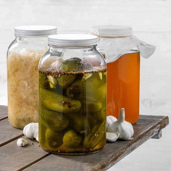 1 Gallon Glass Jar with Lid, Wide Mouth Sun Tea Jar, 2 Pack | Large Glass Jar with Lid, Gallon Mason Jar, Airtight, Bpa-Free, Dishwasher Safe, Wide Mouth for Fermenting, Canning, Kombucha3