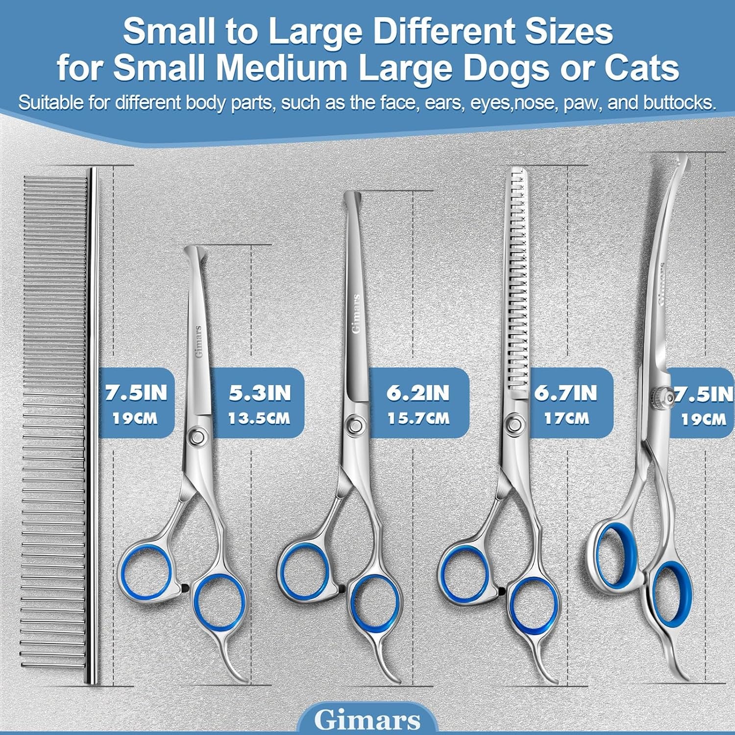 gimars-titanium-coated-professional-6-in-1-4cr-stainless-steel-dog-grooming-scissors-with-safety-round-tip-heavy-duty-pet-grooming-scissor-for-dogs-cats-and-other-animals