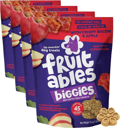 Fruitables Biggies Dog Biscuits, Healthy Treats for Dogs, Doggie Biscuits, Crunchy Pumpkin Treats, Made without Wheat, Corn and Soy, Made in the USA, Pumpkin and Blueberry Flavor, 16Oz12