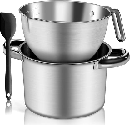 3.1QT Double Boiler Chocolate Melting Pot with 4.5QT Stainless Steel Pot | 304 Food-Grade Steel, Rust-Proof. Melt Chocolate, Butter, Candy, Wax, Soap. Stovetop Safe, Dishwasher Safe1