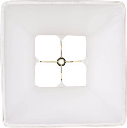 Medium Ivory Classic Square Shades 5.25X10X9 (Spider) Set of 2 | 5.25" Top X 10" Bottom X 9" High Replacement for Table Lamps Shade Pre-Assembled Harp + Finial3