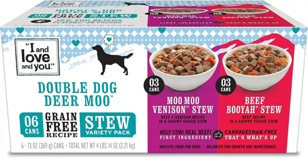 I and Love and You Wet Dog Food - Baad Mooon on the Rise Variety Pack - Beef + Lamb, Grain Free, Filler Free 13Oz Can, 6Pk16