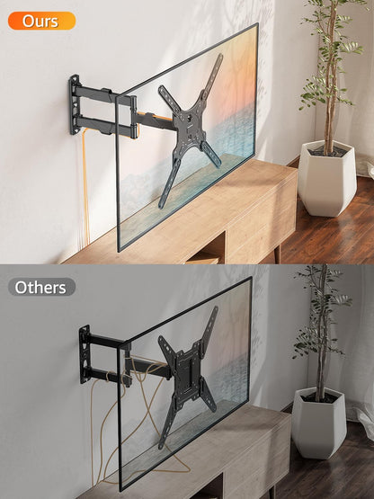 Full Motion TV Wall Mount for 26-60" Tvs, Max VESA 400X400, 77 Lbs. | Swivel & Tilt Articulating Arms, Single Stud Center Mount, Compatible with Corner Installation for Home Flat Tvs2