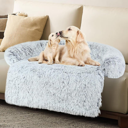 Luxurious Dog Couch Bed Protector for Dogs Pet Couch Cover Dog Sofa Beds(M) | Removable Fluffy Plush Dog Couch Bed Washable, Calming Dog Sofa Beds, Waterproof Couch Protector, Pet Beds Mats for Couch(L)9