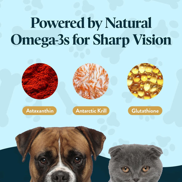 Vision Chews Eye Supplements for Dogs & Cats, 30 Count | Chicken Liver Flavor with Omega-3, Lutein and Antioxidants; No Preservatives, Made in USA, 30-Count Bag3