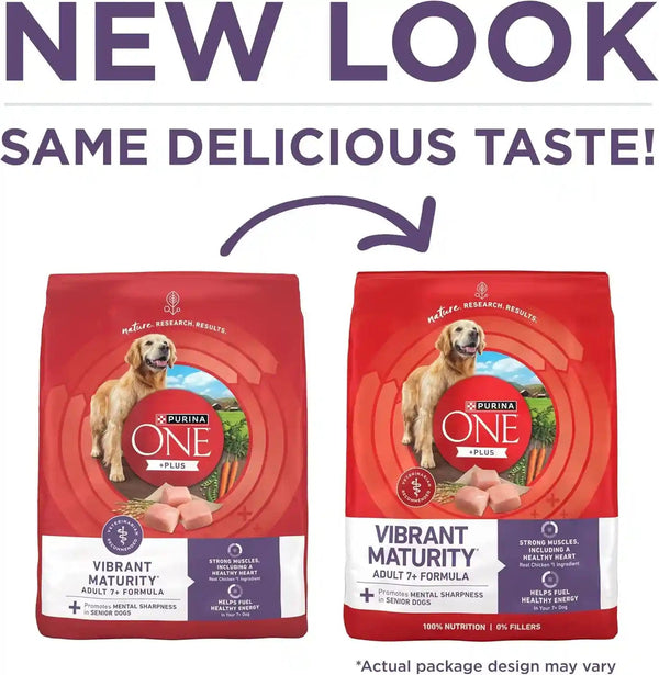 Purina ONE High Protein Dry Senior Dog Food plus Vibrant Maturity Adult 7 plus Formula - 8 Lb. Bag2