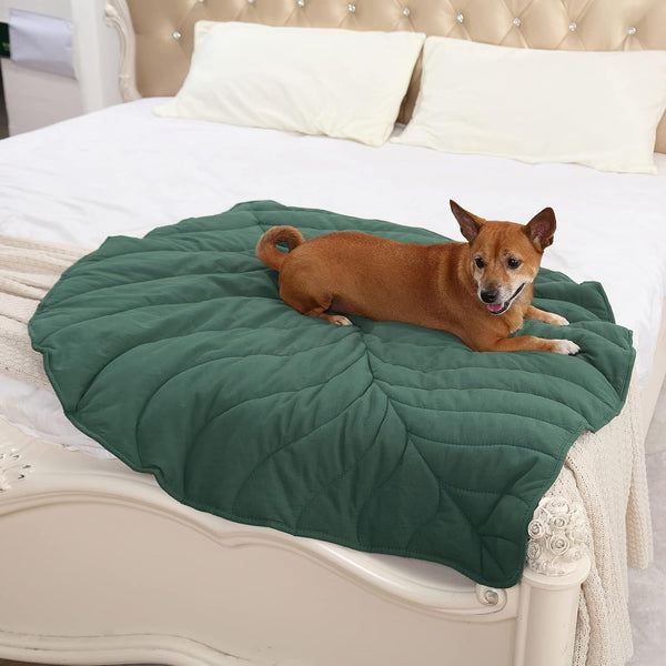 56X42 Inch Leaf Shaped Cotton Dog Blanket, Extra Large Pet Blanket for Small Medium Large Dogs, Machine Washable Puppy Mat for Couch Protection, Soft Plush Dog Bed for Furniture, Sofa, Floor7