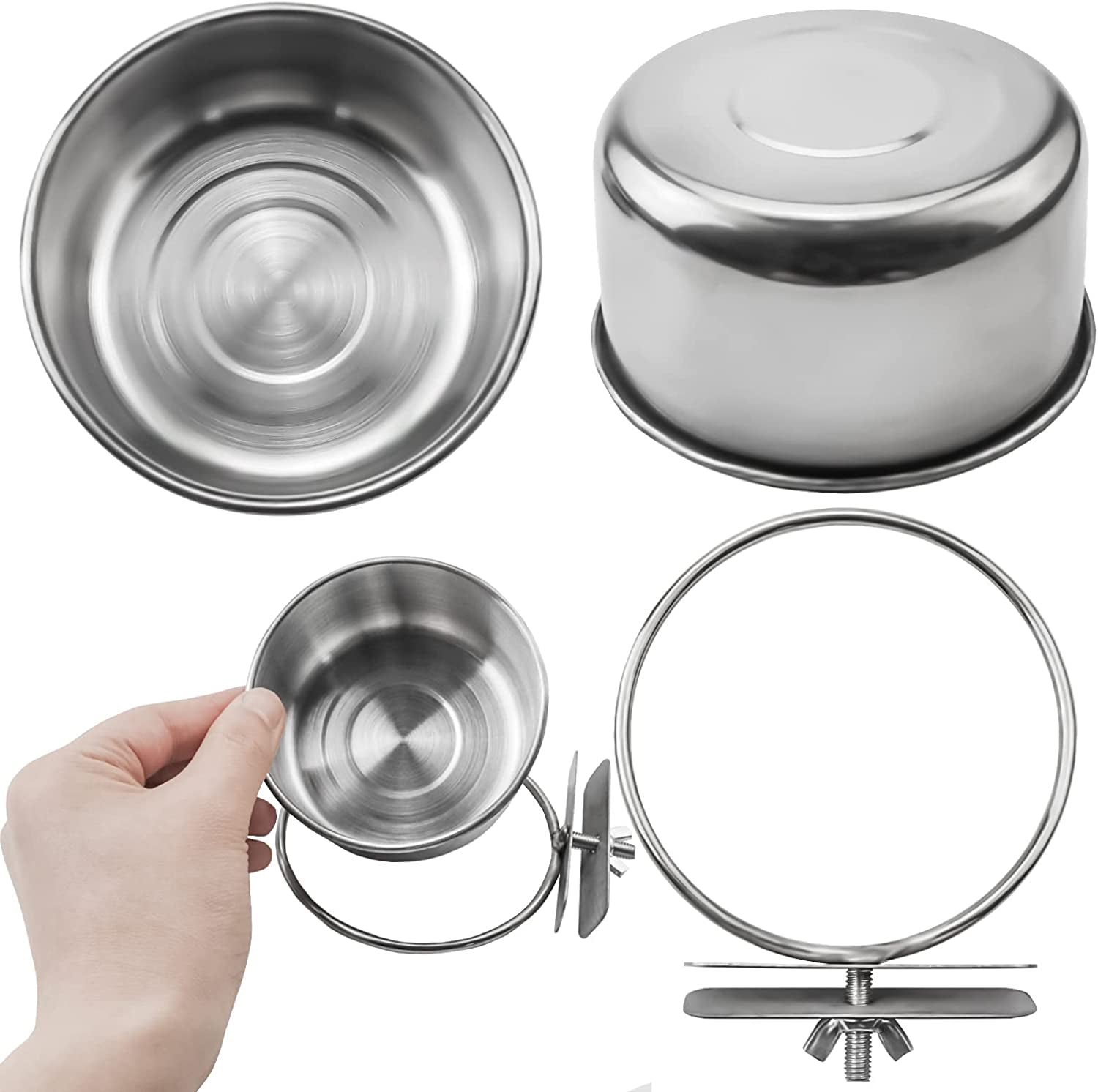 3-pack-bird-feeding-bowls-cups-parrot-food-water-dishes-stainless-steel-bird-bowl-cup-dish-with-clamp-birdcage-feeder-pet-cage-bowls-for-cockatiel-budgie-conure-macaw-parakeet-small-animal