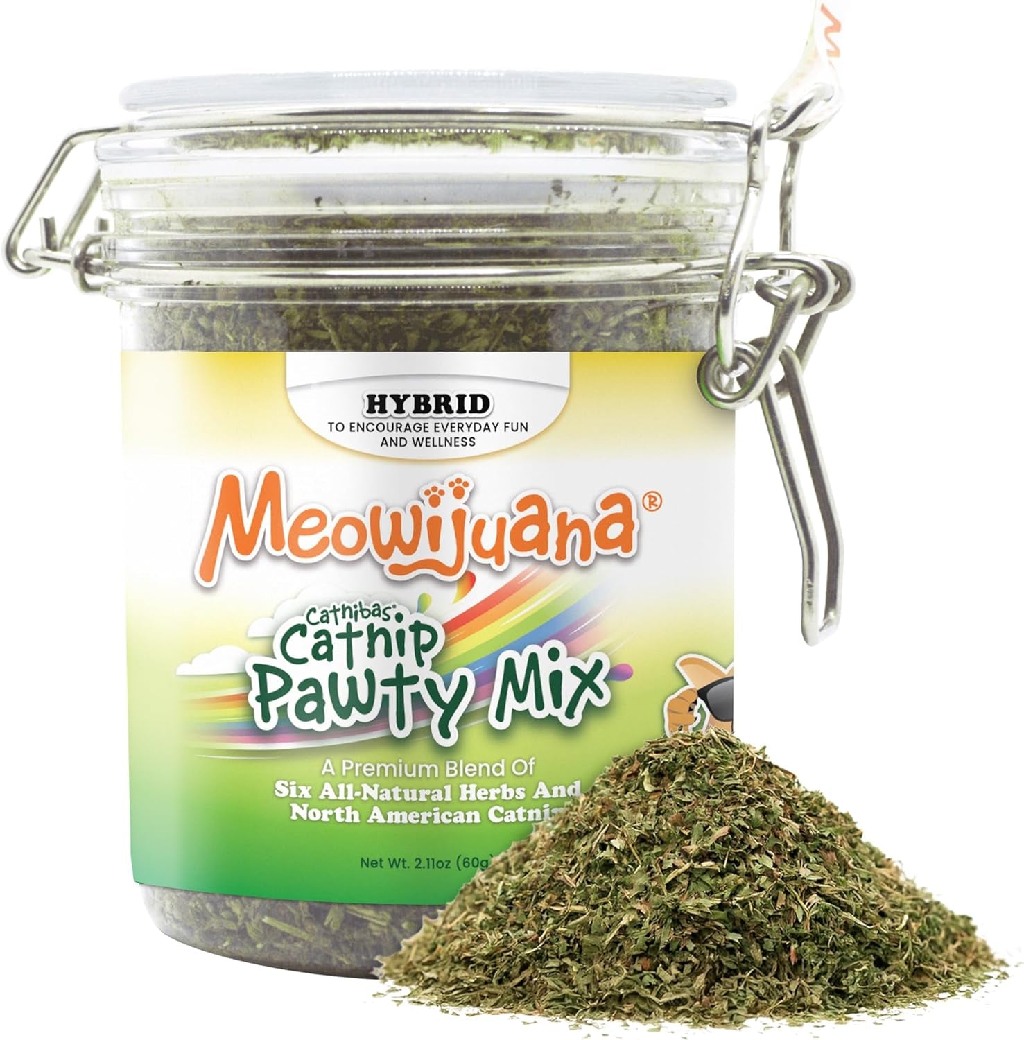 meowijuana-catnibas-catnip-pawty-mix-jar-high-potency-catnip-blend-organic-hand-harvested-north-american-catnip-blend-for-cats-fine-ground-for-toys-beds-scratchers-play-or-calm