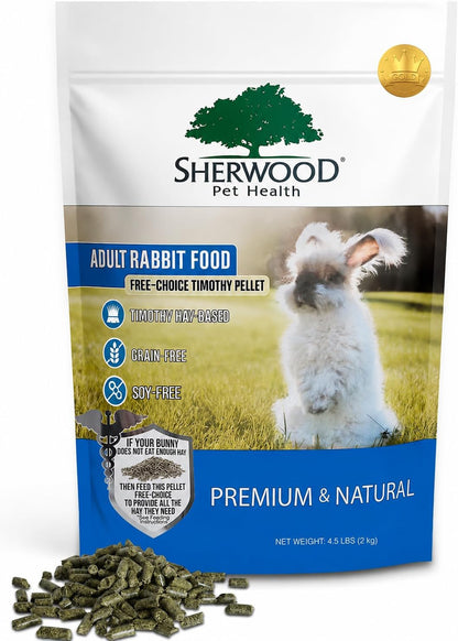 Sherwood Pet Health Adult Rabbit Food Timothy Hay Free-Choice 4.5Lbs Hay-Based, Grain and Soy-Free for Better Digestion1