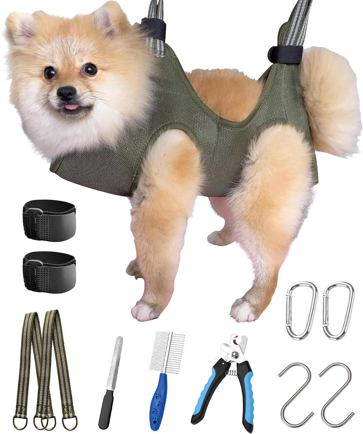 kkiimatt-10-in-1-pet-grooming-hammock-harness-with-nail-clippers-trimmer-nail-file-dog-hammock-grooming-sling-for-nail-trimming-clipping