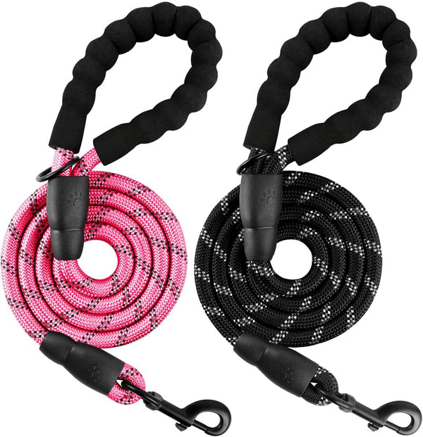 BARKBAY Dog Leashes for Large Dogs Heavy Duty Dog Leash 4/5/6 FT with Comfortable Padded Handle and Highly Reflective Threads for Medium Large Dogs Walking Training Running (5Ft-1/2'',Pink)34