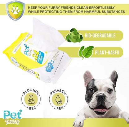 Pet Faves Dog Wipes for Cleaning and Deodorizing | Hypoallergenic Grooming Wipes for Paws and Butt, Clean Face & Body between Baths, Plant Based Natural Pet Wipes for Dogs and Puppy (400 Count)2
