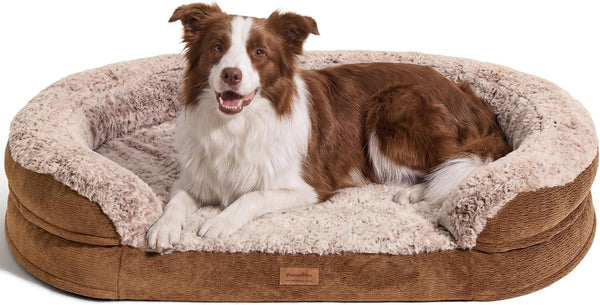 FUKUMARU Large Thickened Dog Couch Bed, Orthopedic, Waterproof & Washable | Heavy Duty Dog Sofa with 4" Extra-Thick Egg-Crate Foam, Relieves Joint Pressure, Fully Removable, Fits Medium to Large Dogs1