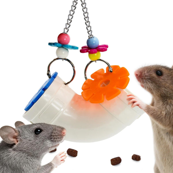 Rat Enrichment Foraging Toy, Wide Opening for More Treats, Easy-Clean | Slow Feeder Hanging Fancy Cage Puzzle Toy for Rats & Mice, Inspires Foraging Instincts to Relieve Boredom and Keep Healthy1