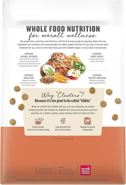 The Honest Kitchen Grain Free Beef & Superfoods Whole Food Clusters, Human Grade Dry Dog Food, Vet-Crafted Nutritional Support for Skin, Coat, Digestion & Overall Wellness, 5 Lb Bag3