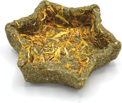 Oxbow Timothy Hay Star Dish, Rabbit & Guinea Pig Toy, Marigold Petals | Oxbow Enriched Life, Timothy Hay, Rabbit Chew Toys, Guinea Pig Enrichment, Guinea Pig Chew Toys, Rabbit Enrichment3