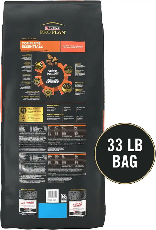 Purina Pro Plan Complete Essentials Shredded Blend Salmon and Rice Dog Food Dry Formula with Probiotics for Dogs - 33 Lb. Bag9