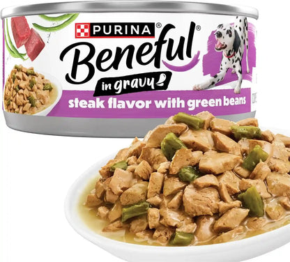 Purina Beneful with Real Chicken or Steak Flavor in Gravy Wet Dog Food Variety Pack - 5.5 Oz. (Pack of 12)10