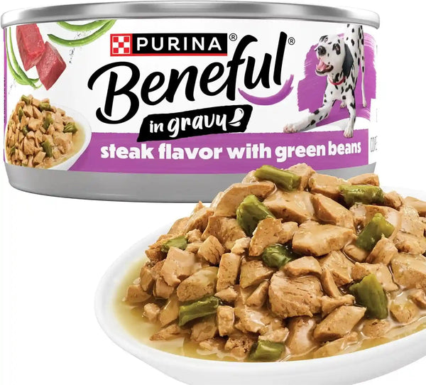 Purina Beneful with Real Chicken or Steak Flavor in Gravy Wet Dog Food Variety Pack - 5.5 Oz. (Pack of 12)10