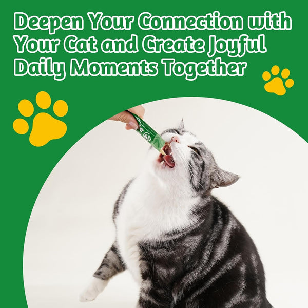 Just Try Lickable Cat Treats, Healthy Cat Grass Treats | 20 Tubes Soft Creamy Hairball Control Relief Functional with Taurine & Vitamin E for Cats3