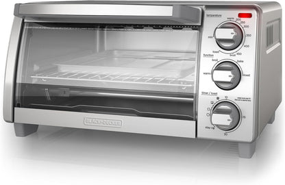 BLACK+DECKER™ Natural Convection 4-Slice Toaster Oven, Stainless Steel, Bake, Broil, Toast, Keep Warm Cooking Functions1