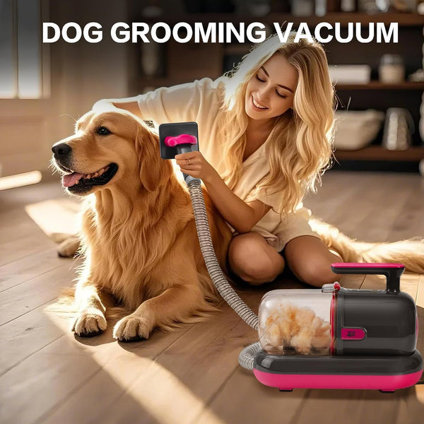 Dog Grooming Vacuum Kit with Clippers and Nail Grinder, 1.2L Pet Grooming Vacuum for Shedding, Low-Noise Dog Hair Vacuum with Grooming Brush for Home Cleaning Grooming,Dyson-Style Gray4