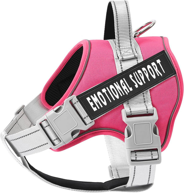 Voopet Service Dog Harness, Emotional Support Pet Vest Harness, Reflective Breathable & Adjustable No Pull ESA Harness for Small Medium Large Dogs (With 4 PCS Removeable Tags),Xx Small (Pack of 1)19