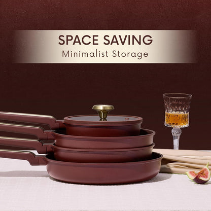 Cookware Sets, Pots and Pans Set Non Stick, 16Pcs | Cooking Set with Silicone Lids, Dishwasher Safe, Space Saving, Fit All Stovetops, Stay-Cool Handle8