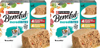 Purina Beneful Small Breed Wet Dog Food Variety Pack, Incredibites Loaf, Chicken, Beef and Salmon Flavors - (2 Packs of 12) 3 Oz. Cans11