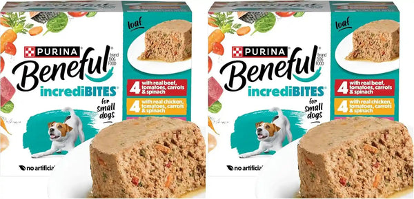 Purina Beneful Small Breed Wet Dog Food Variety Pack, Incredibites Loaf, Chicken, Beef and Salmon Flavors - (2 Packs of 12) 3 Oz. Cans11