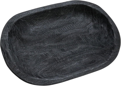 Hand-Carved Paulownia Wood Bowl, Black1