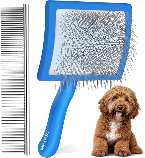 Wooden Long Pin Slicker Brush for Dogs, Doodles, Poodles, Long Hair | Grooming, Detangling, and Fluffing for Wavy and Curly Hair—Designed for Heavy, Thick Coats to Prevent Matting at Home9