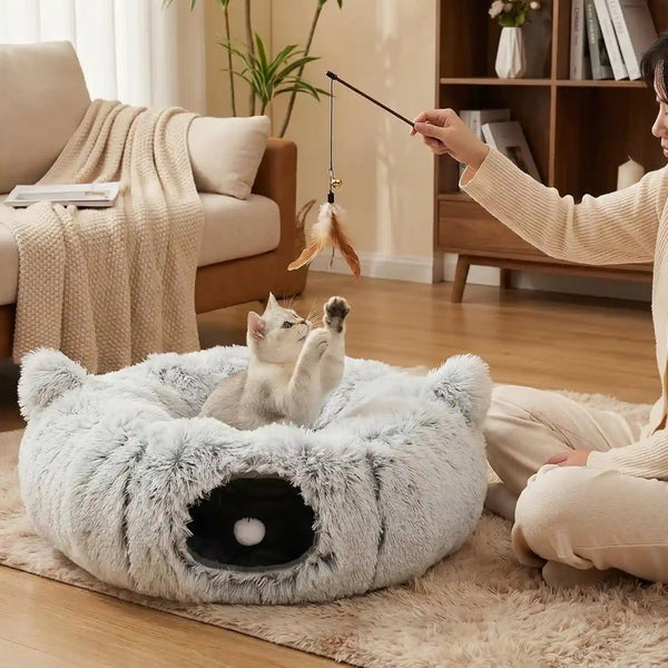 3-In-1 Cat Tunnel Bed – Cat Tunnels & Cat Beds for Indoor Cats with Catnip Toys – Cat Bed Cave & Peekaboo Cat Hideaway – Foldable Interactive Cat, Kitty & Kitten Toys8