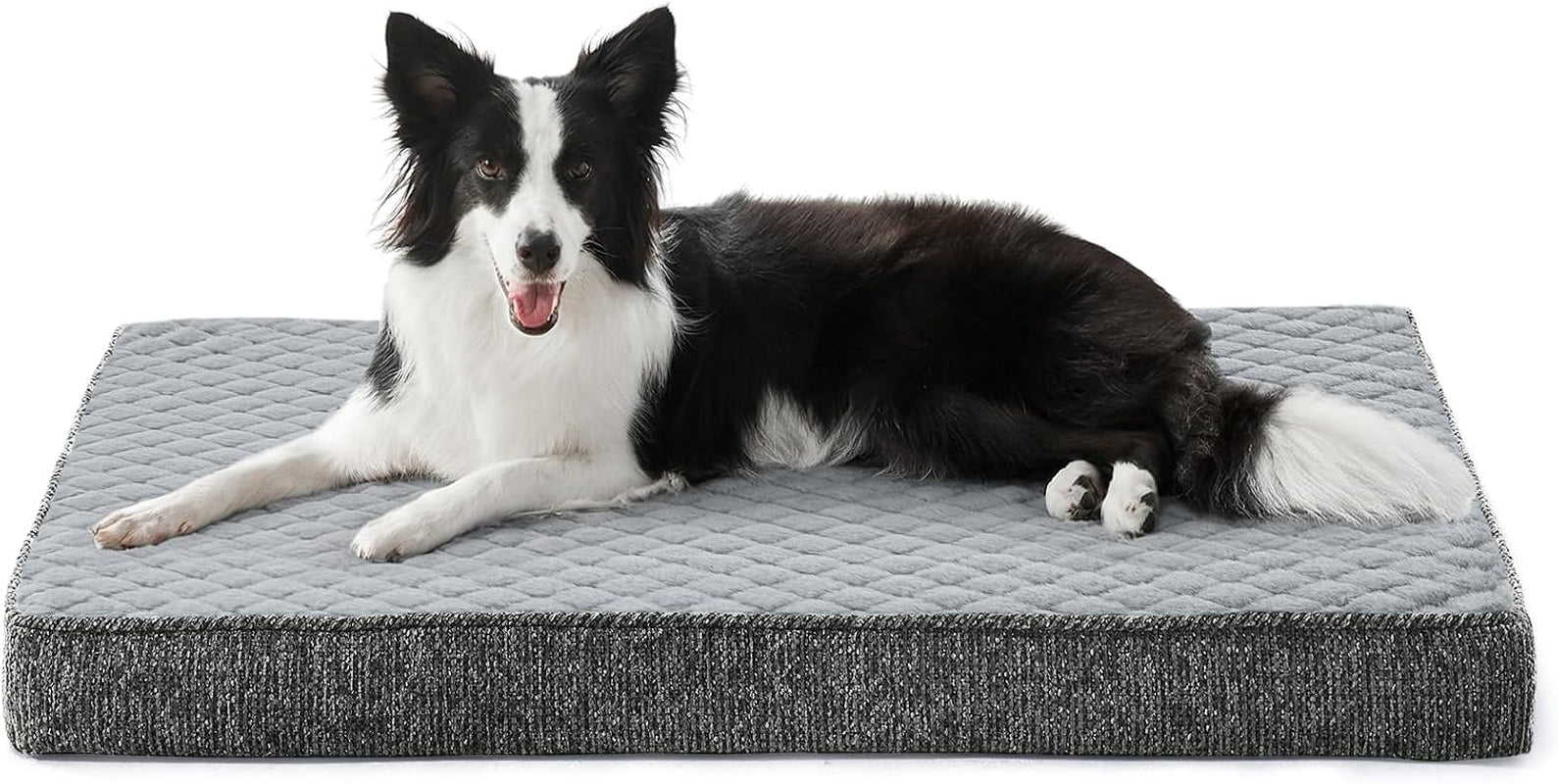 joejoy-orthopedic-xl-dog-bed-for-large-dogs-waterproof-dog-bed-for-crate-with-washable-removable-cover-extra-thick-egg-crate-memory-foam-pet-beds-grey-41x27