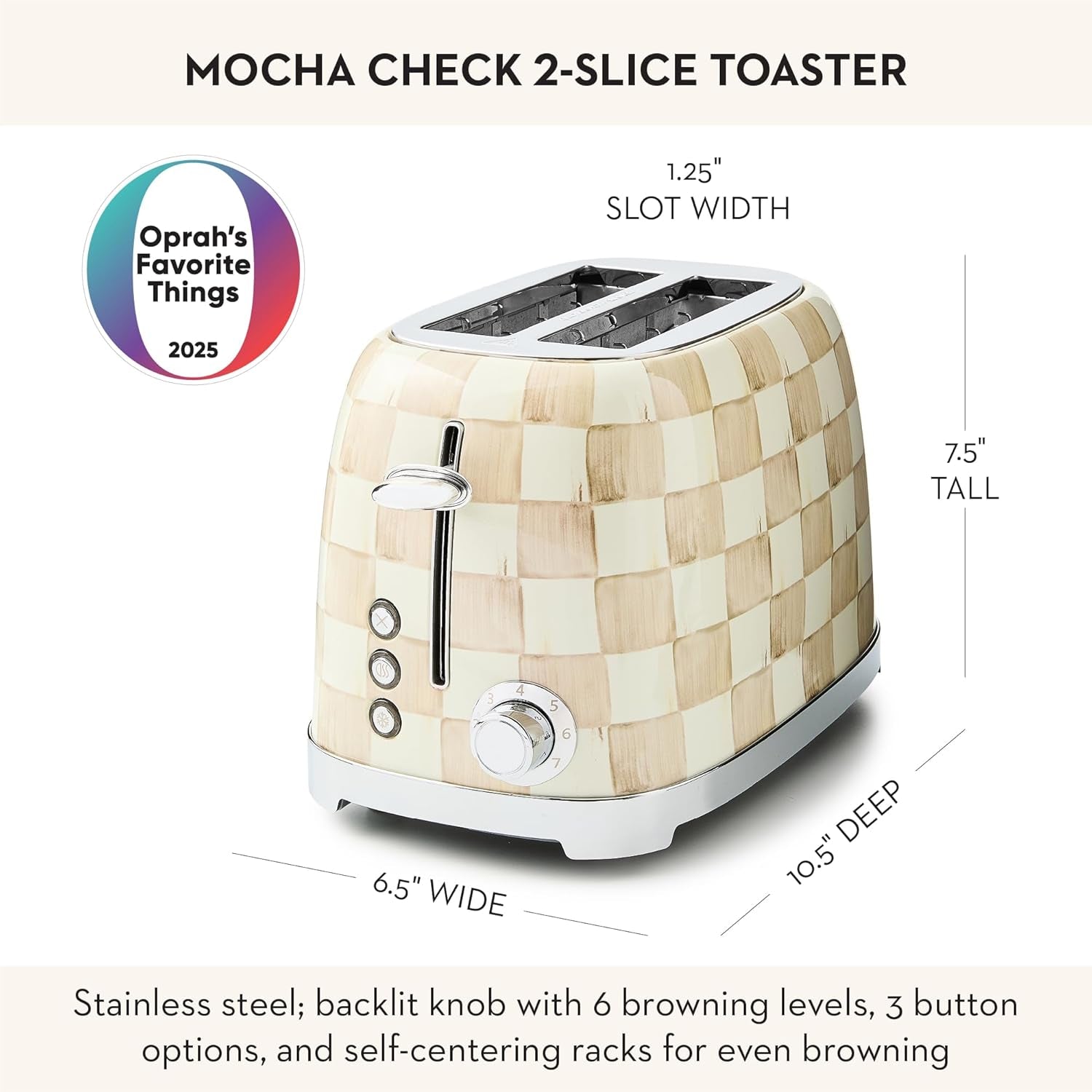 mackenzie-childs-2-slice-toaster-decorative-toaster-for-kitchen-brown-and-white-mocha-check