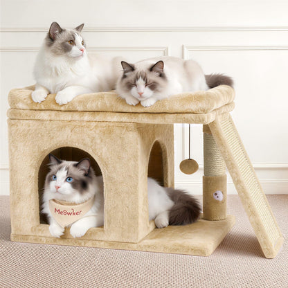 Cat Tree Tower Bed with Scratching Post for Indoor Cats, Dark Gray | Modern Heavy Duty Sturdy Small Condo Equipped with Platform Perch & Hideout, Ideal Rest Climb Area for Kittens Large Cats8