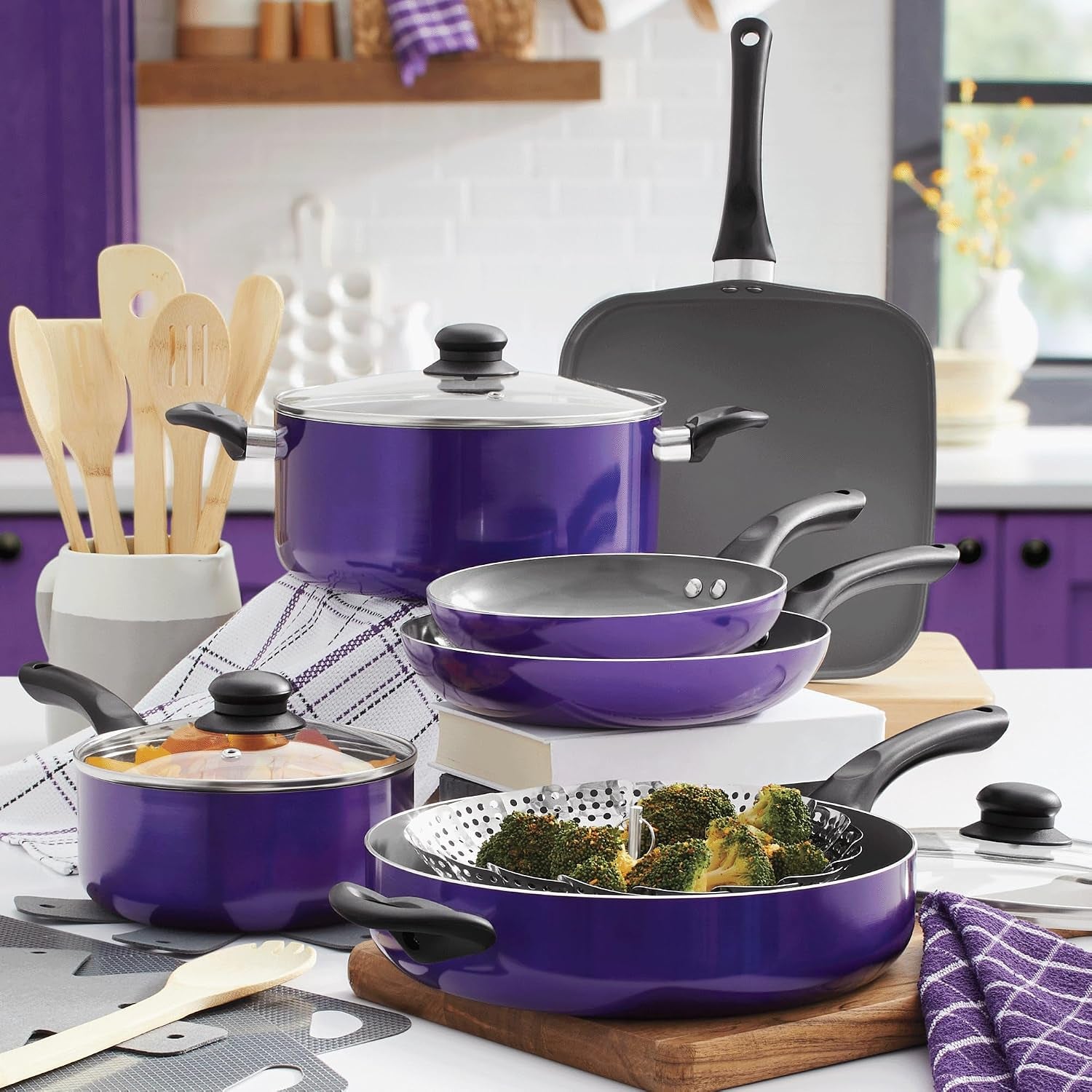 20-piece-ceramic-metallic-cookware-set-nonstick-amethyst-20-piece-cookware-set-with-ceramic-nonstick-interiors-glass-lids-utensils-strainer-pads-and-griddle-pan