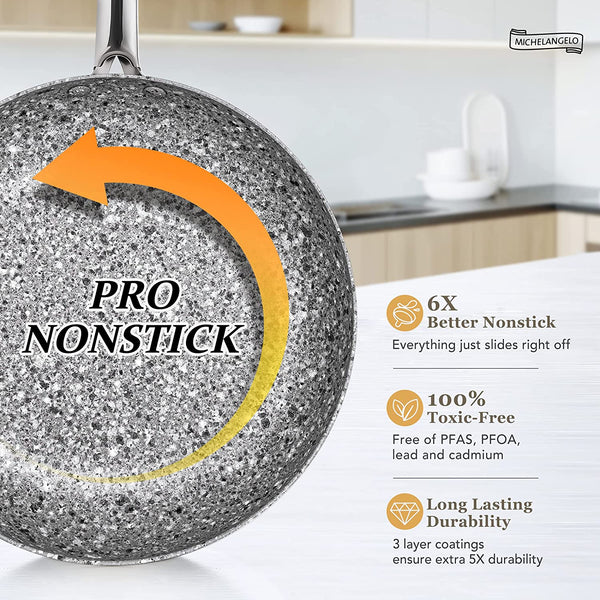 Stone Cookware Set 10 Piece, Ultra Nonstick Pots and Pans Set with Stone-Derived Coating, Kitchen Cookware Sets, Stone Cookware Sets, Granite Pots and Pans - 10 Piece3