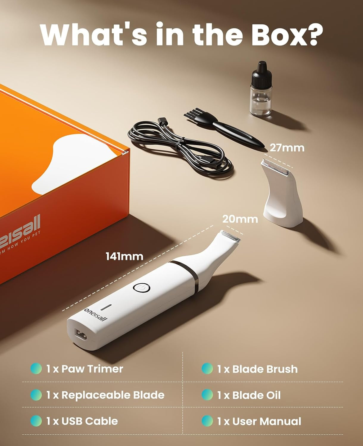 oneisall-dog-paw-trimmer-small-dog-clippers-with-double-blades-low-noise-gentle-skin-friendly-design-cordless-precision-pet-hair-trimmer-for-grooming-for-paws-eyes-ears-face-rump