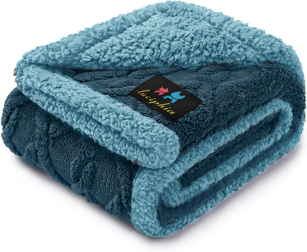 Luciphia Waterproof Pet Blanket, Liquid Pee Proof Dog Blankets for Sofa Bed Couch, Reversible Sherpa Fleece Furniture Protector Cover for Small Medium Large Dogs Cats,Khaki Small（40" X 28"）27