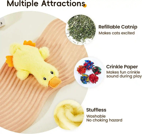 Potaroma Cat Toys Catnip Crinkly Sound 2 Pcs, Mess-Free Stuffless Kitten Toy, Durable Feline Bite Interactive Kicker Toys for Cat Indoor Exercise 6.5 Inches | Durable Feline Bite Interactive Kitten Kicker Toys, Cat Indoor Exercise 6.5 Inches2