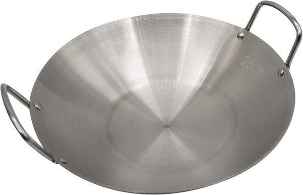 Stainless Steel Wok 10 Inch/ 26Cm, round Bottom Dual- Handled Heavy Wok, Traditional Canton Style Frying Pan Multi- Cooking Wok Stir Fry Pan for Kitchen Restaurant Home (Small)5