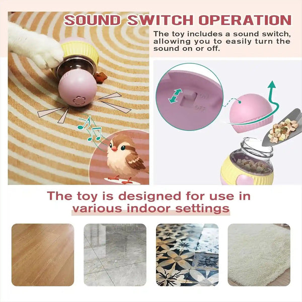 TLKNG Cat Treat Dispensing Toy Kitten Puzzle Feeder & Food Dispenser Ball - Kitty Enrichment Toys for Indoor Cats Kitty Stimulating Tous5