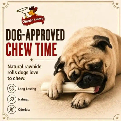 Cowdog Chews Retriever Roll 9-10 Inch All Natural Rawhide Product (20 Pack)5