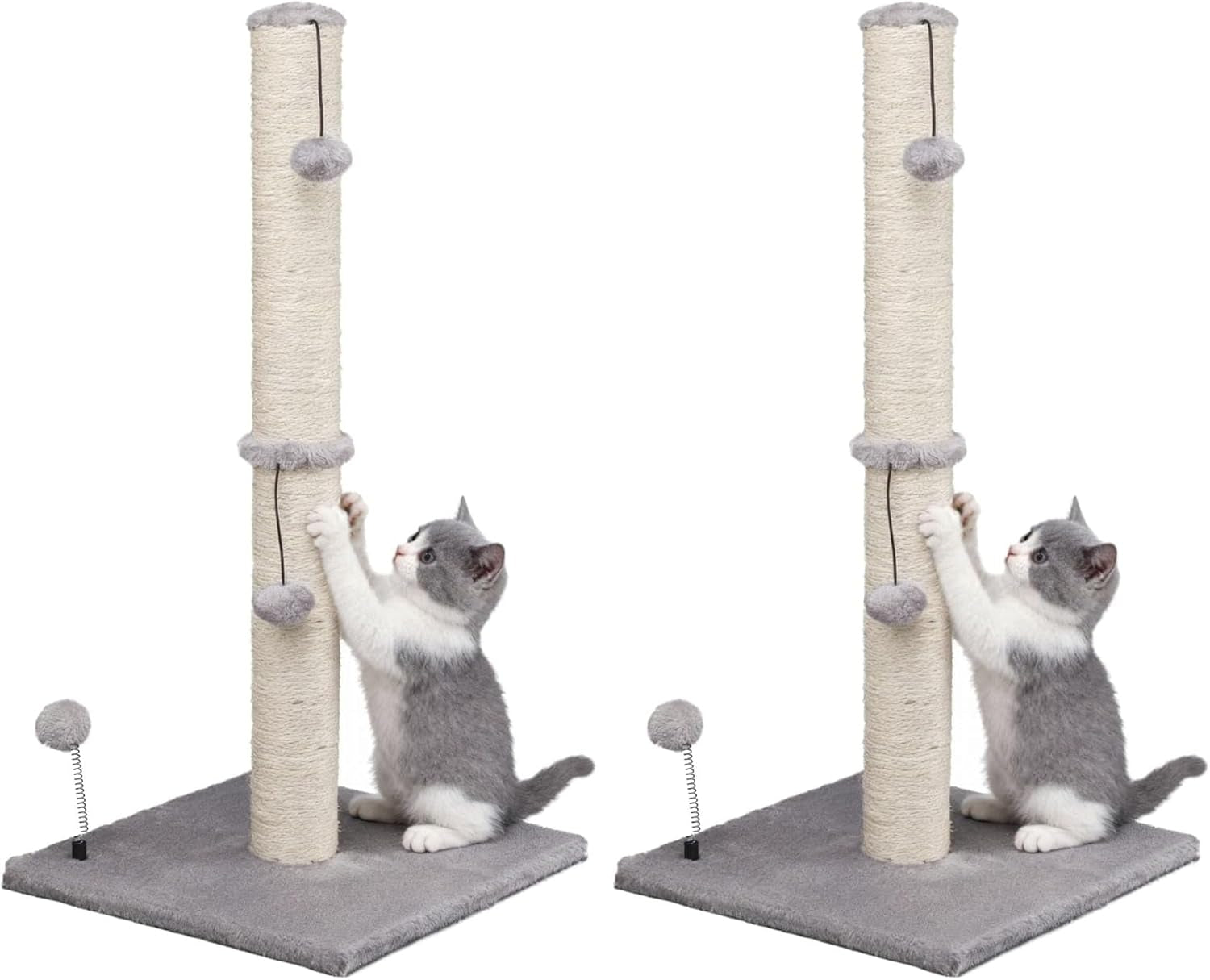 mecool-cat-scratching-post-premium-basics-kitten-scratcher-sisal-scratch-posts-with-hanging-ball-22in-for-kittens-or-smaller-cats-22-inches-for-kitten-beige