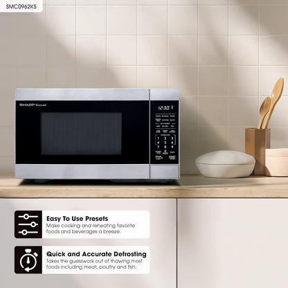 SMC0962KS 0.9 Cu. Ft. 900W Stainless Steel Countertop Microwave Oven2
